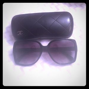 Chanel oversized black sunglasses